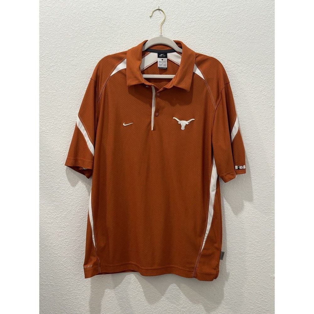 Mens Nike Dri-Fit Polo Mens Texas Longhorns Authentic Size Large Used